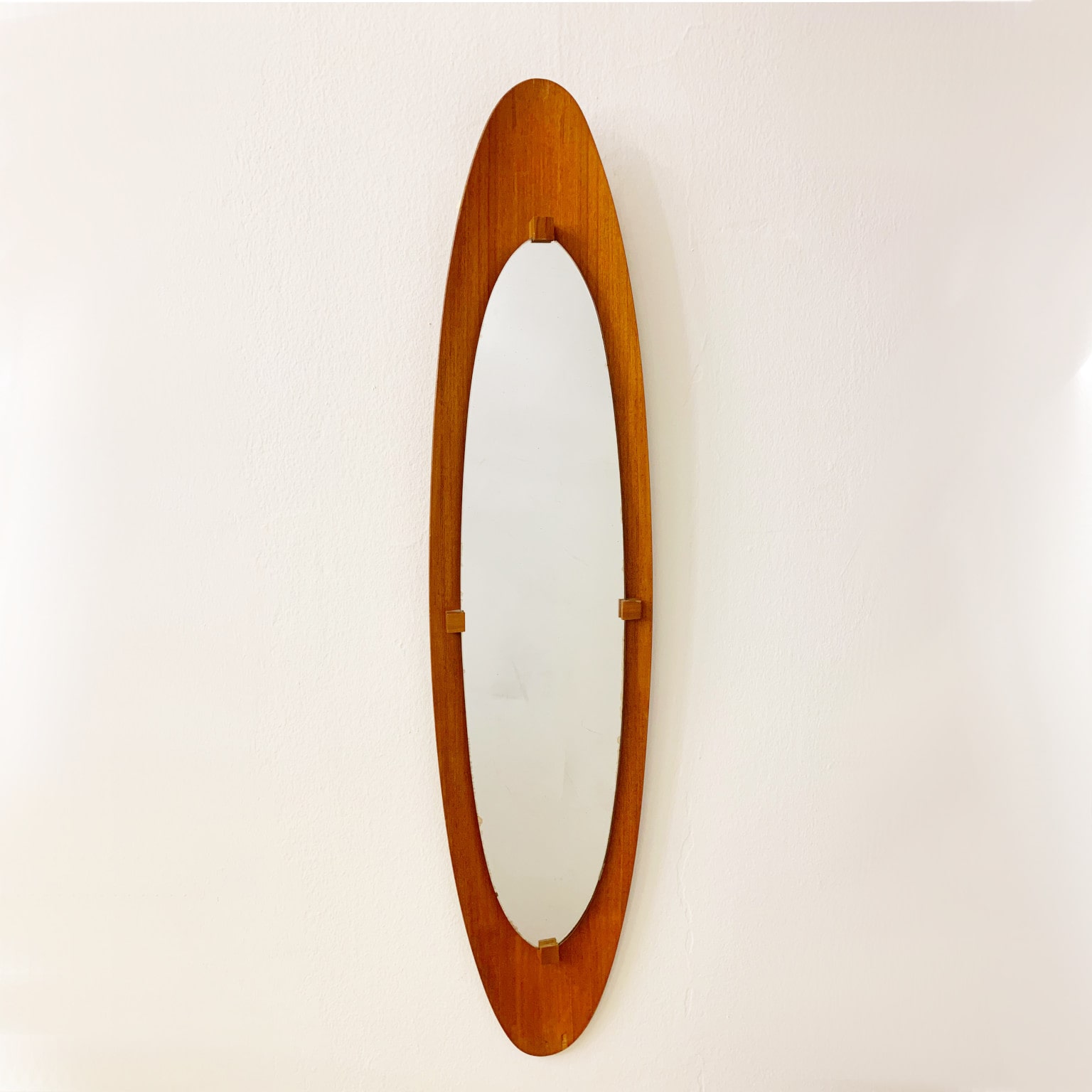 Franco Campo & Carlo Graffi per Home <br> Specchio ovale in teak anni 60