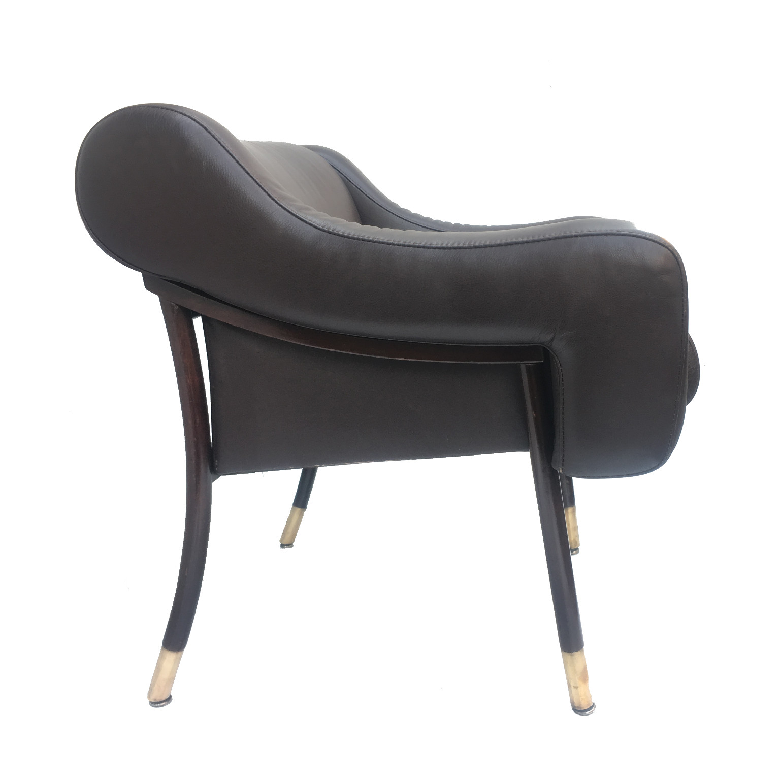 Gianfranco Frattini <br> Rara poltrona in pelle 1960 - immagine 3
