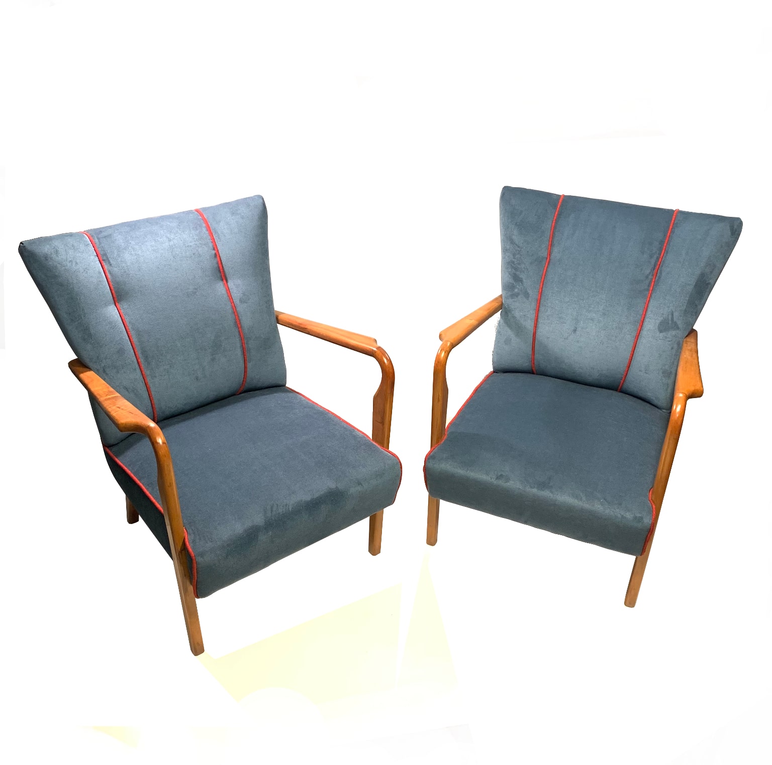 Coppia di poltrone mod. 401 <br>con poggiapiedi<br> Cassina (Ufficio Tecnico) anni 40 - immagine 2