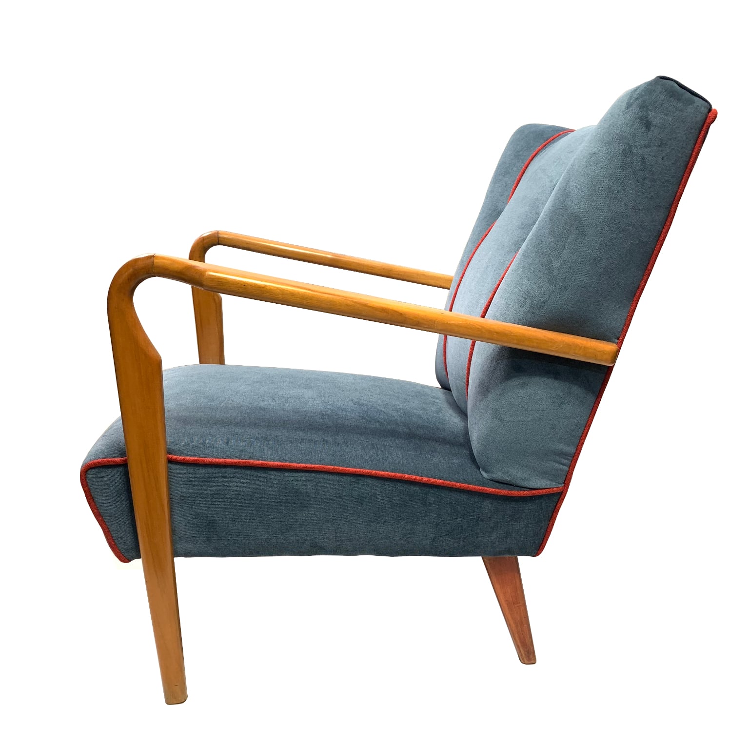 Coppia di poltrone mod. 401 <br>con poggiapiedi<br> Cassina (Ufficio Tecnico) anni 40 - immagine 4