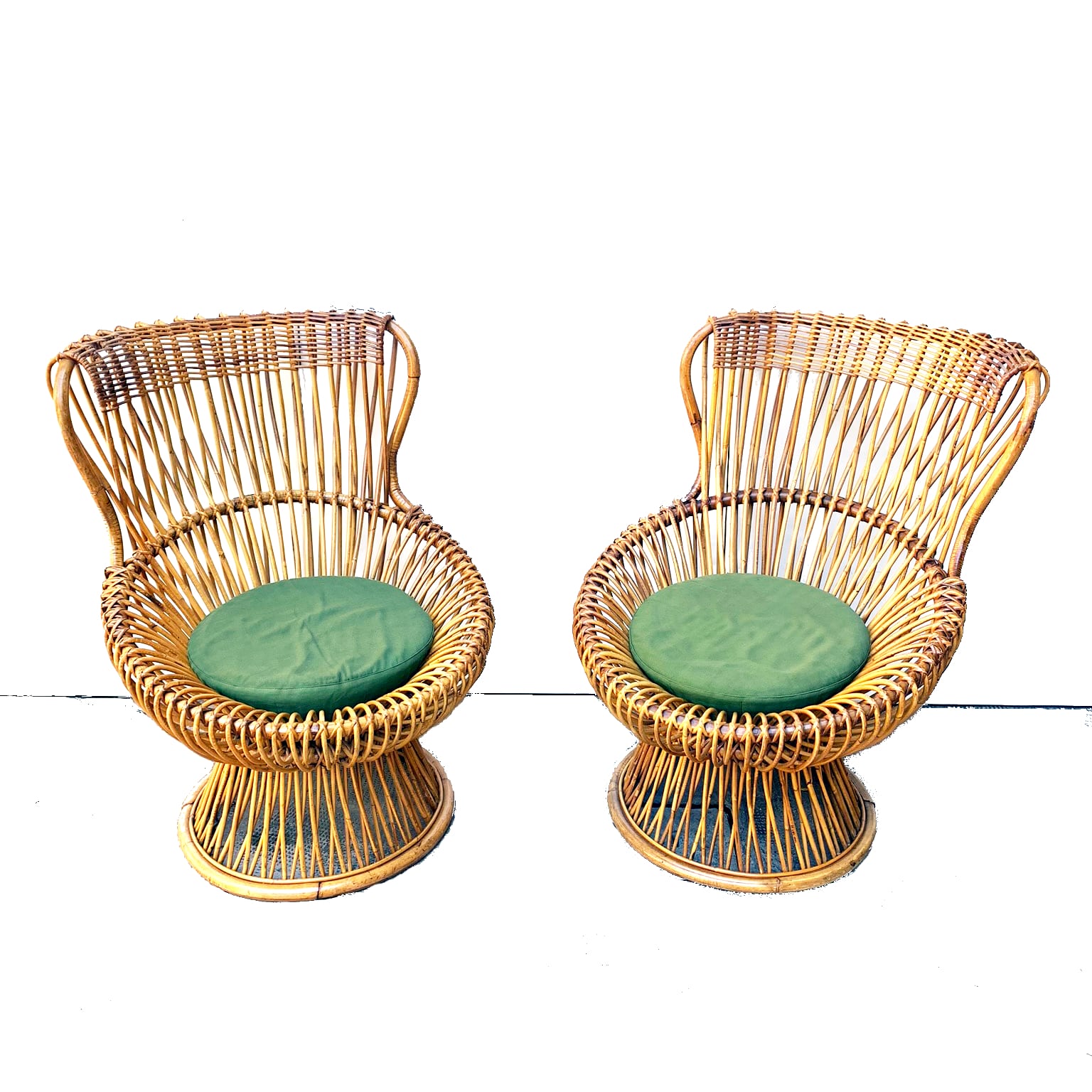 Franco Albini per Bonacina <br> Coppia di poltrone mod. Margherita