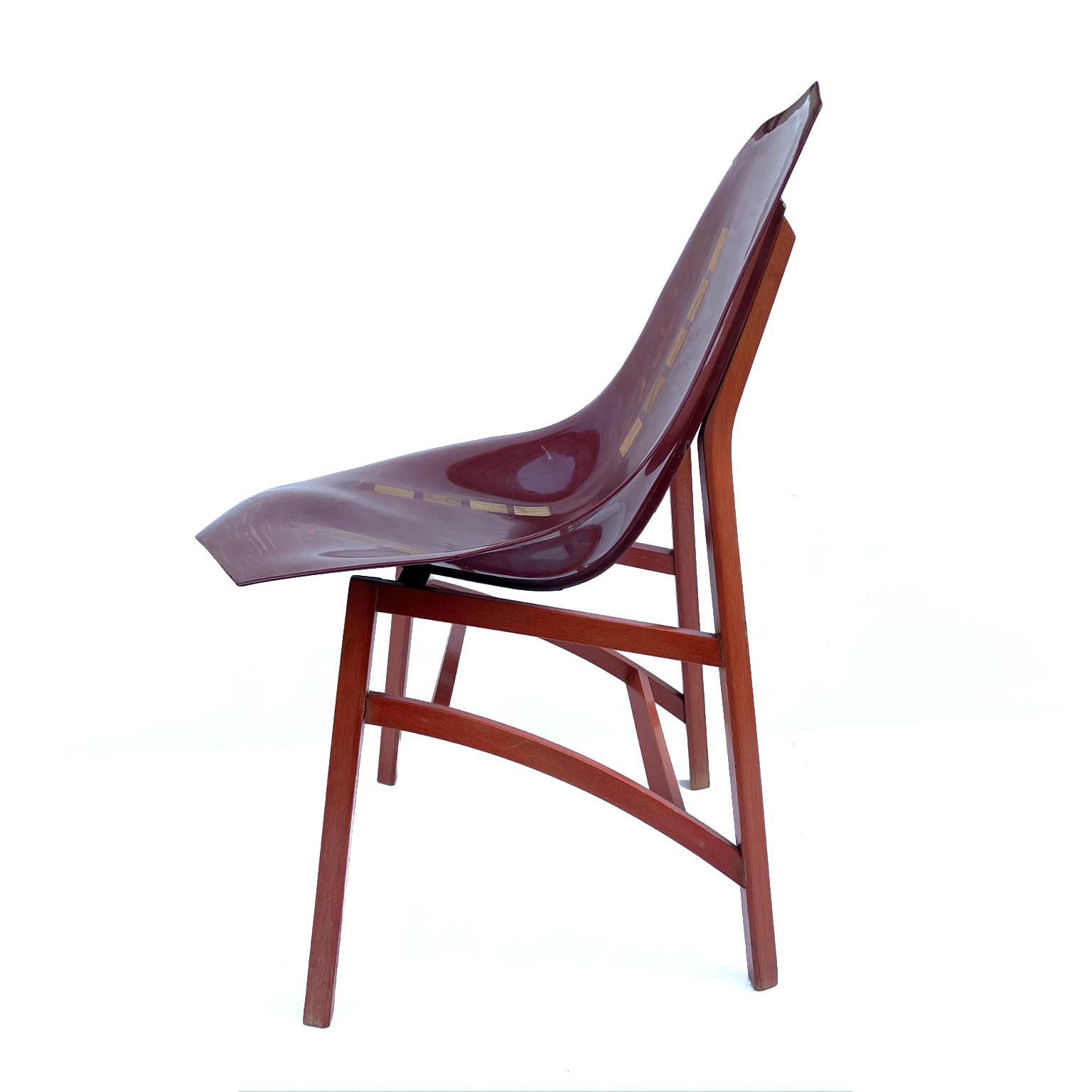 Coppia di sedie in abs e legno <br> Design anni 60 - immagine 4