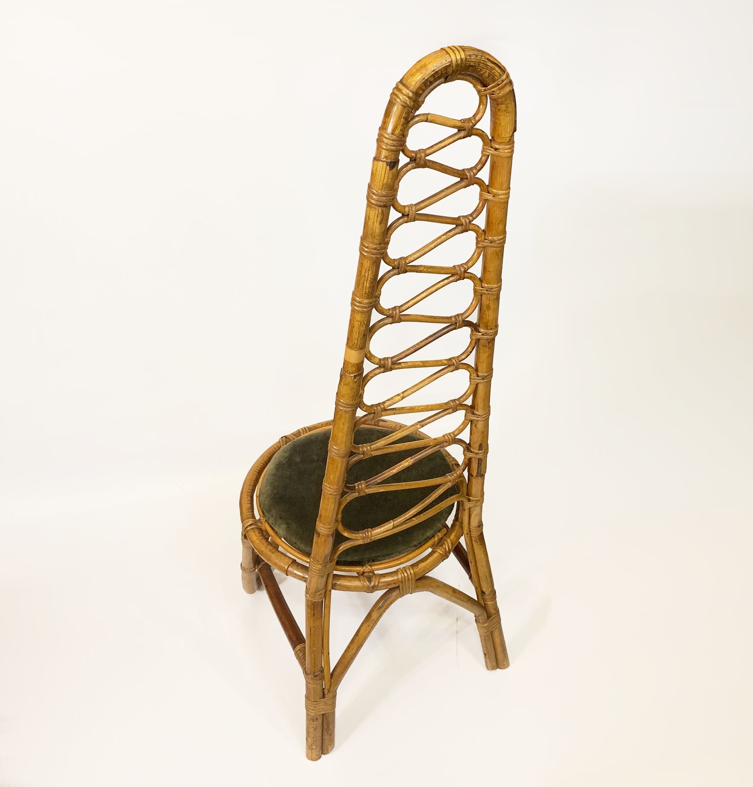 Sedia in bambù con schienale alto <br> Bonacina anni 50 - immagine 2