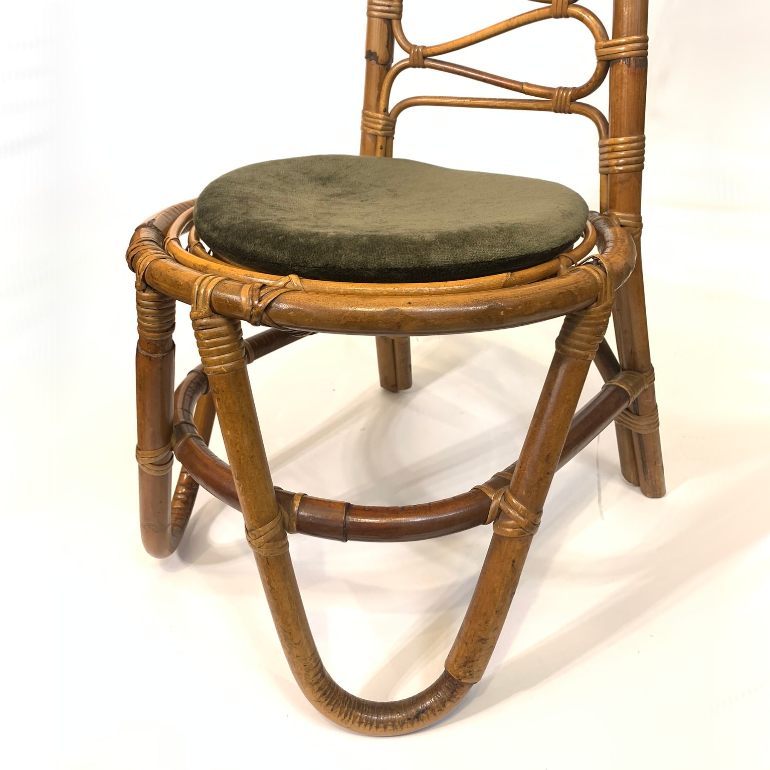 Sedia in bambù con schienale alto <br> Bonacina anni 50 - immagine 3