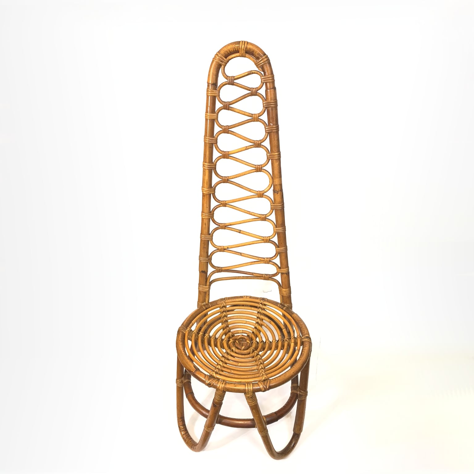 Sedia in bambù con schienale alto <br> Bonacina anni 50 - immagine 5