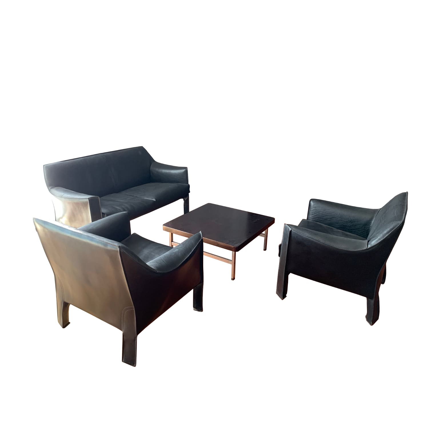 Mario Bellini per Cassina <br> Salotto in pelle mod. 415 CAB - immagine 2