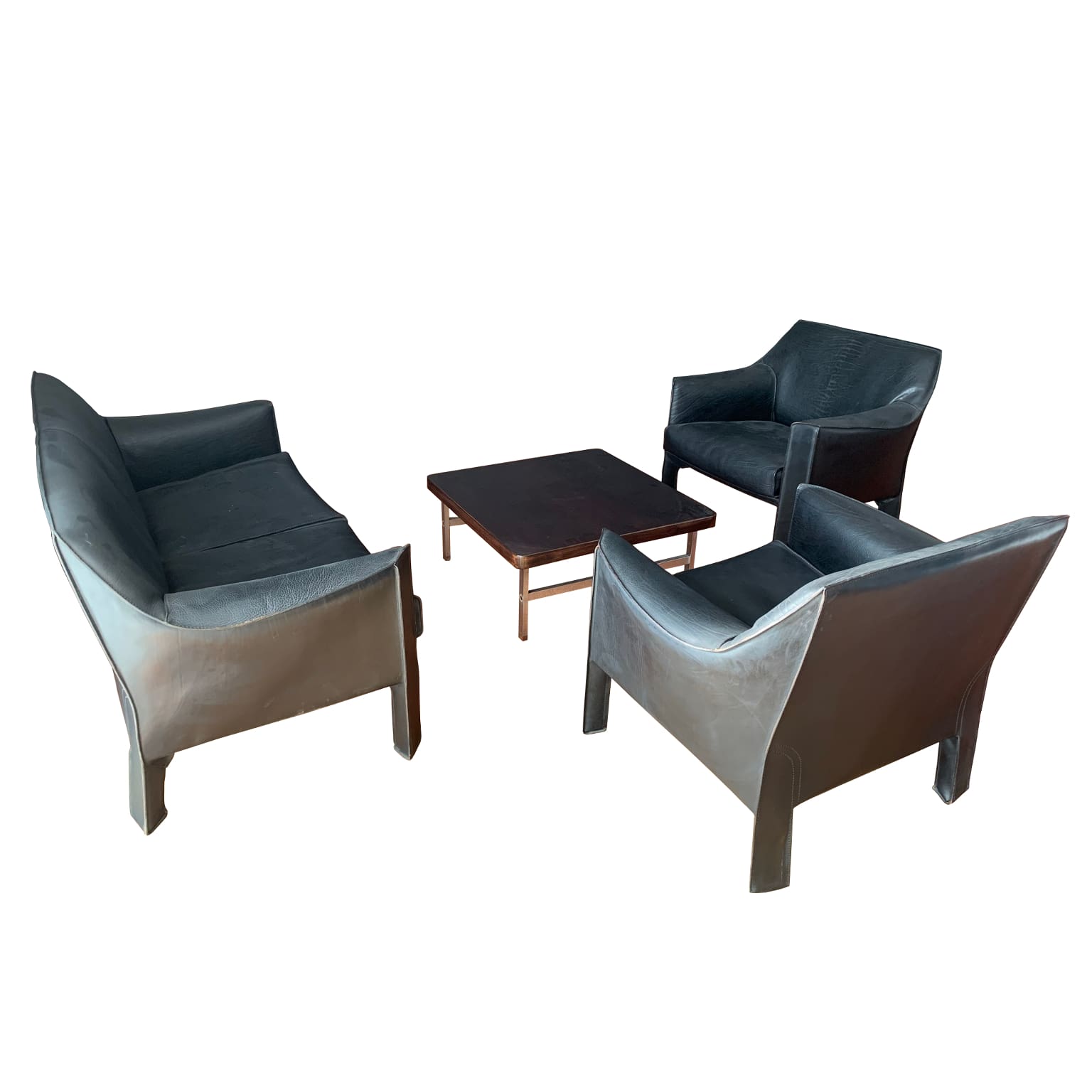 Mario Bellini per Cassina <br> Salotto in pelle mod. 415 CAB