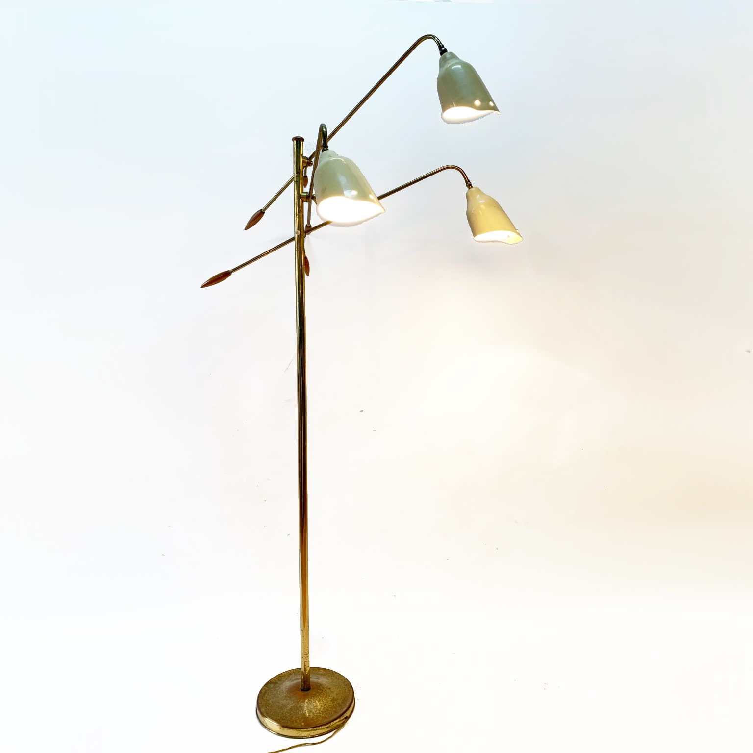 Lampada da terra a 3 bracci snodabili <br> Italia anni 50