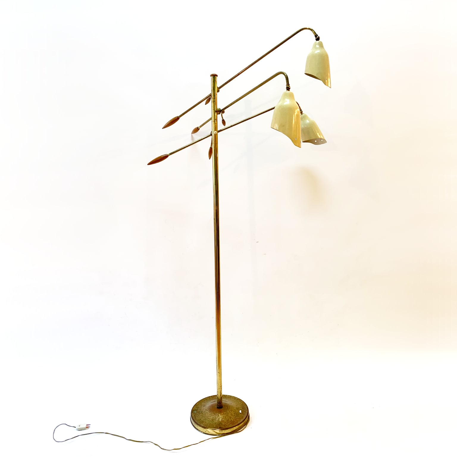Lampada da terra a 3 bracci snodabili <br> Italia anni 50 - immagine 2