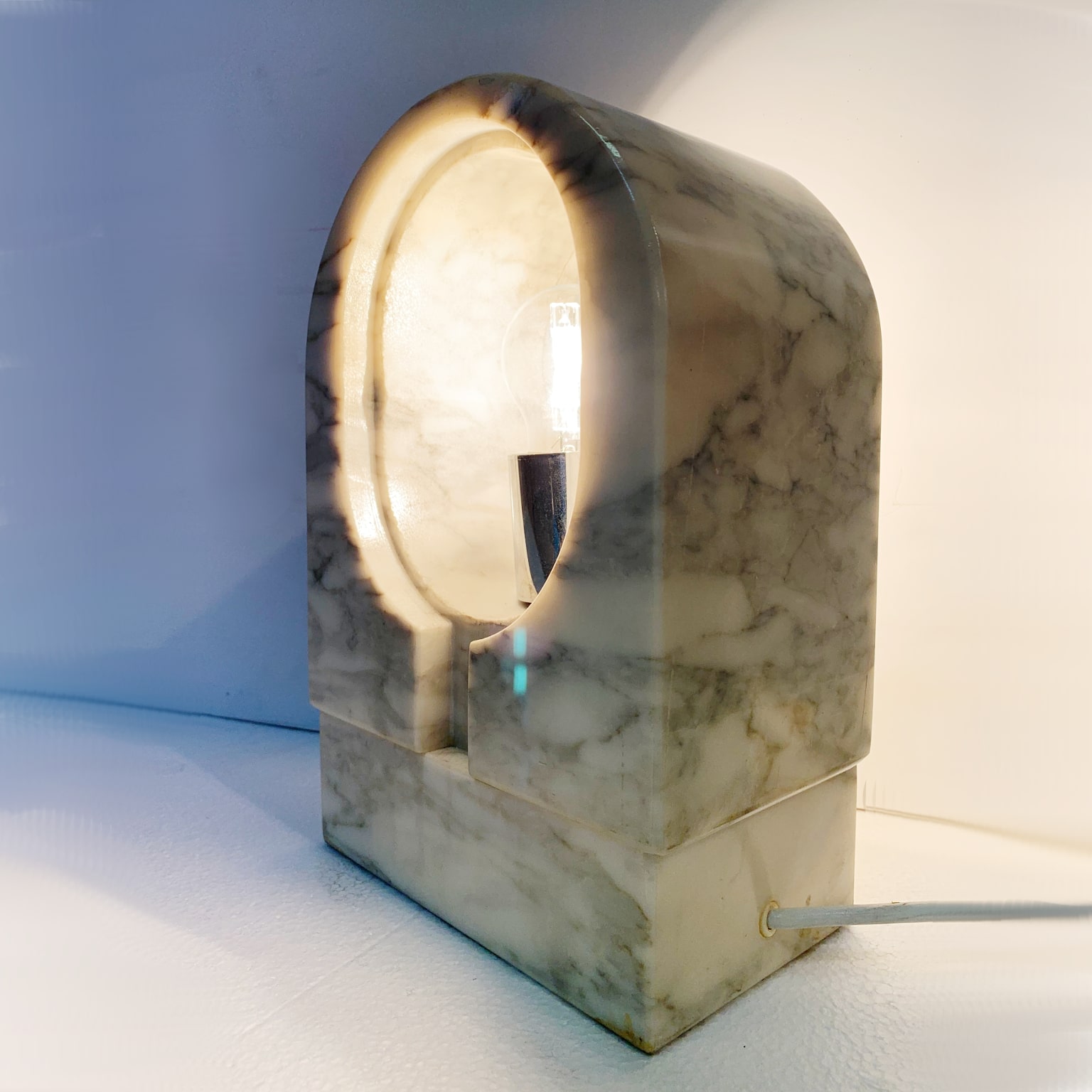 Reggiani <br> Lampada da appoggio in marmo anni 60 - immagine 5