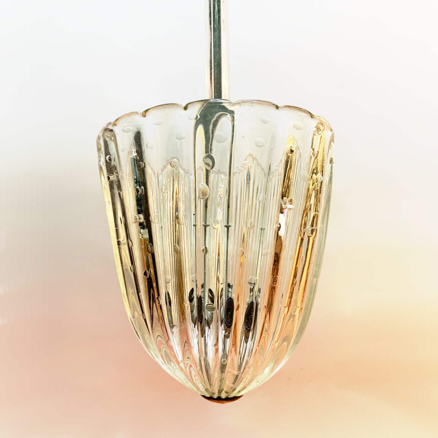 Barovier e Toso <br> Lampada a sospensione in vetro di Murano anni 40 - immagine 2