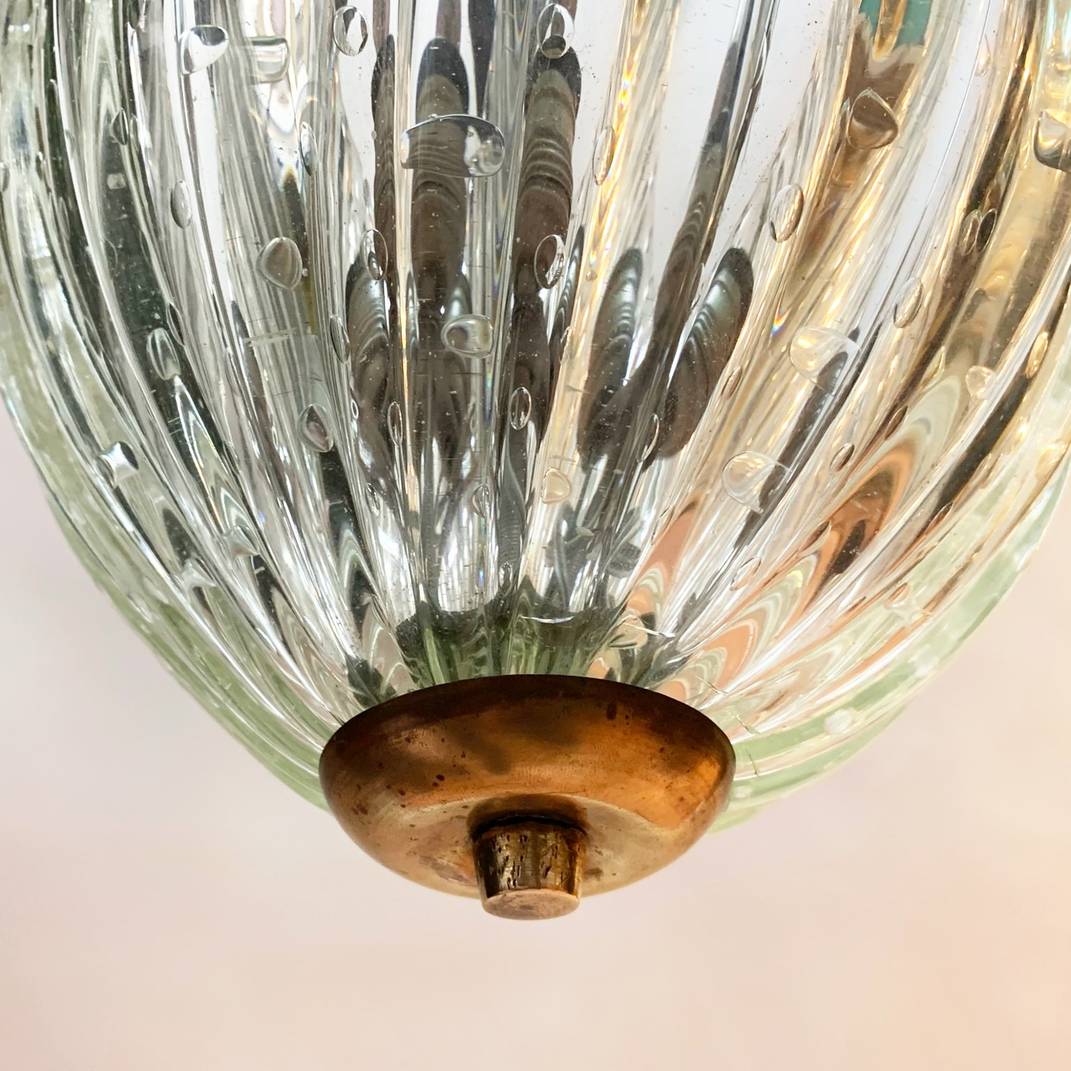 Barovier e Toso <br> Lampada a sospensione in vetro di Murano anni 40 - immagine 3