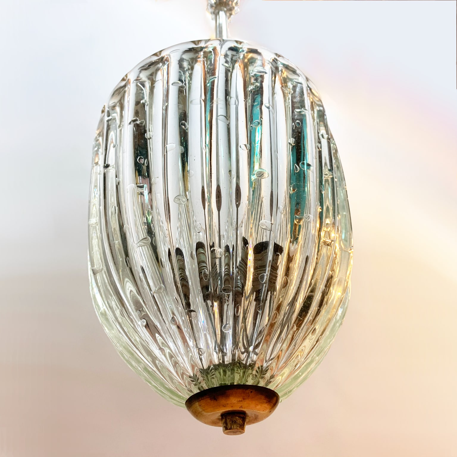 Barovier e Toso <br> Lampada a sospensione in vetro di Murano anni 40 - immagine 4