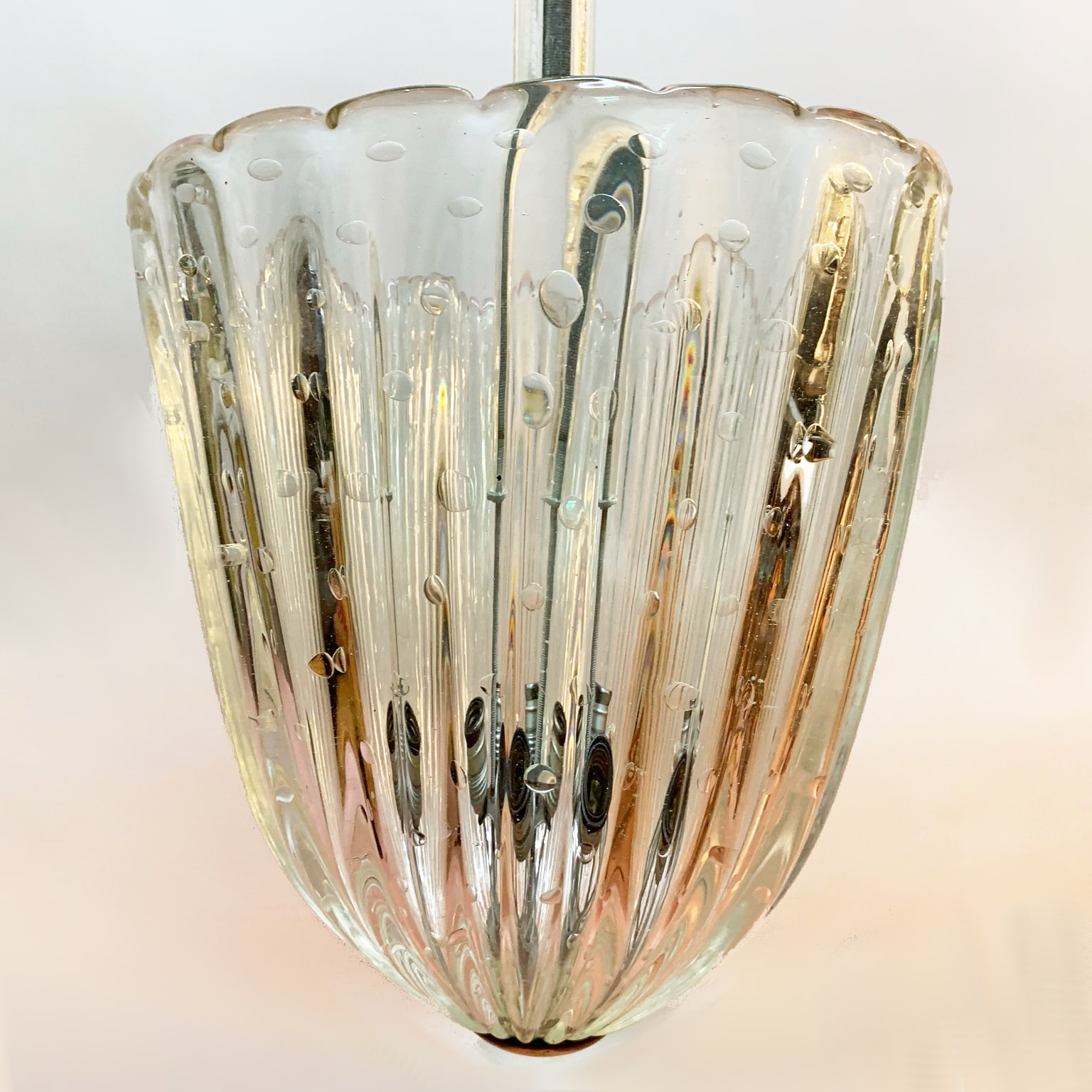 Barovier e Toso <br> Lampada a sospensione in vetro di Murano anni 40 - immagine 6