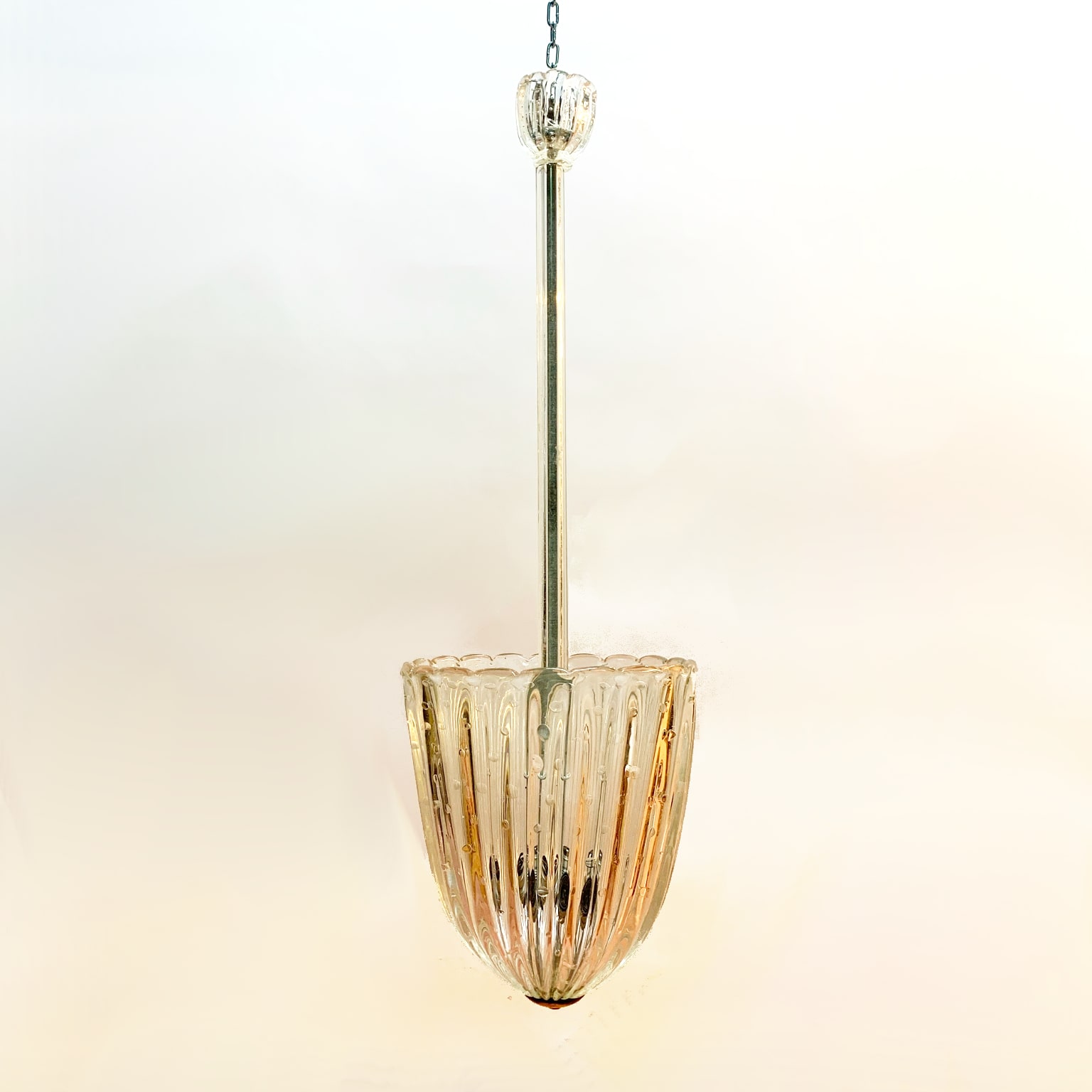 Barovier e Toso <br> Lampada a sospensione in vetro di Murano anni 40