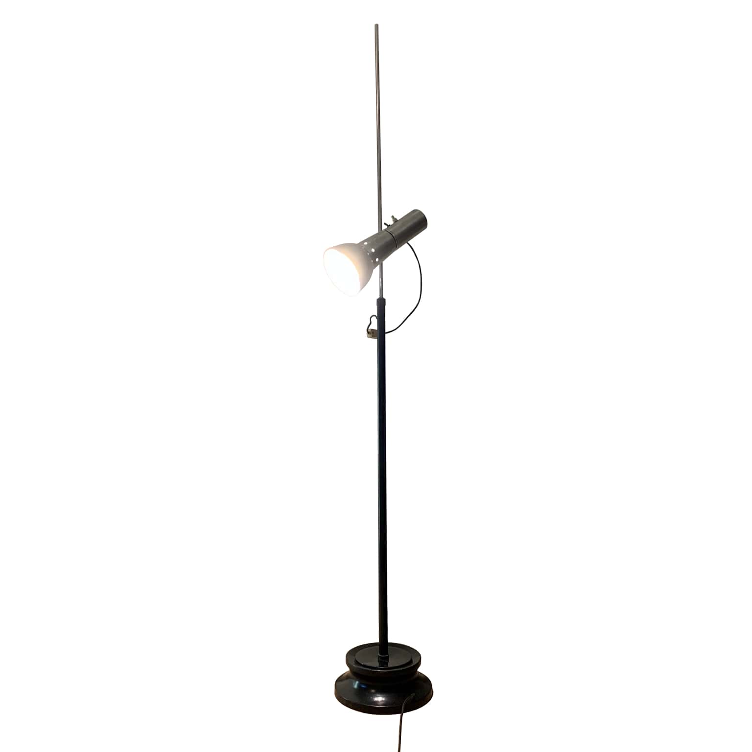 Stilnovo attr.<br> Lampada da terra con faretto orientabile anni 60 - immagine 4