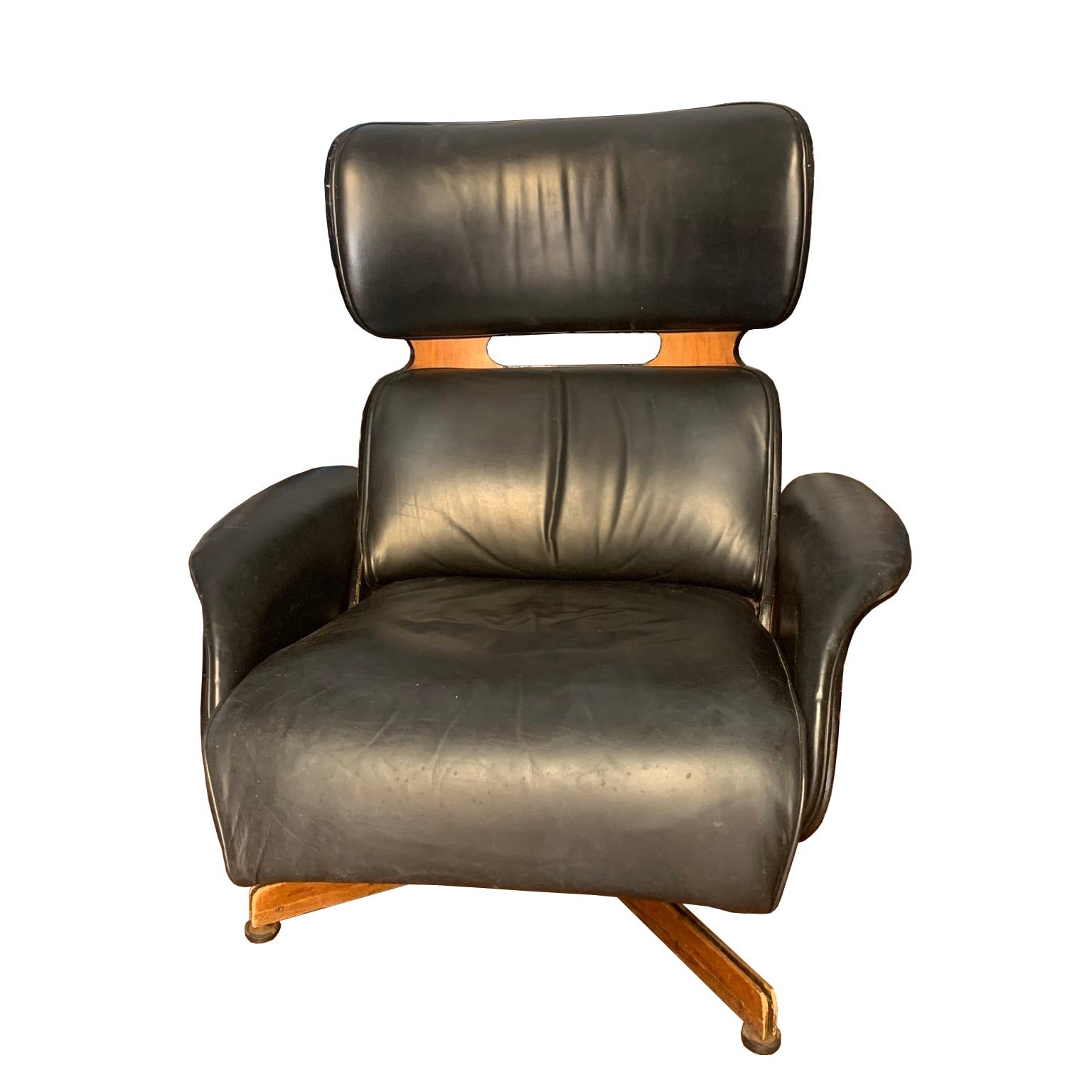 George Mulhauser per Plycraft <br> Poltrona reclinabile in pelle anni 60
