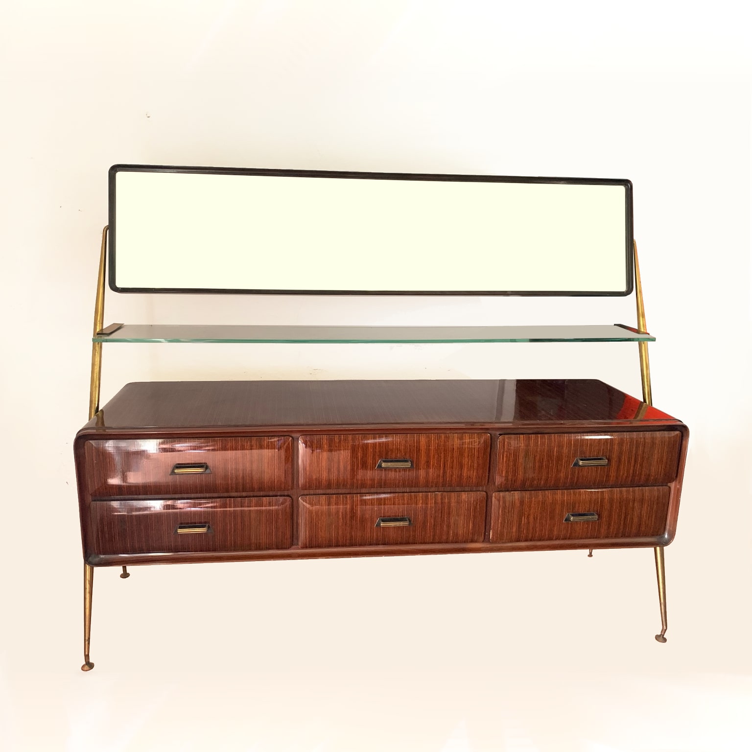 Silvio Cavatorta attr. <br> Sideboard comò con specchio anni 50
