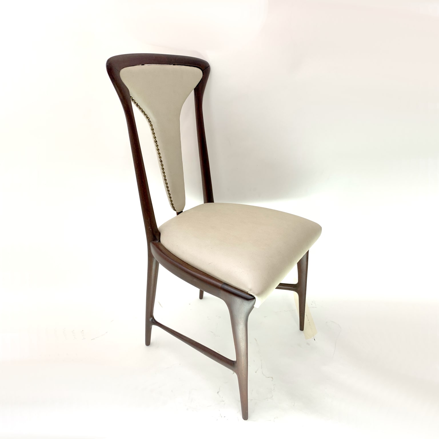 Carlo De Carlo (attr.) <br> Coppia di sedie in teak con sedute imbottite - immagine 6