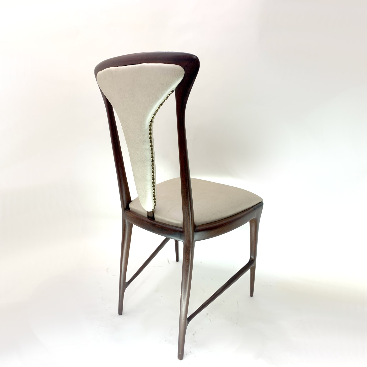 Carlo De Carlo (attr.) <br> Coppia di sedie in teak con sedute imbottite - immagine 5
