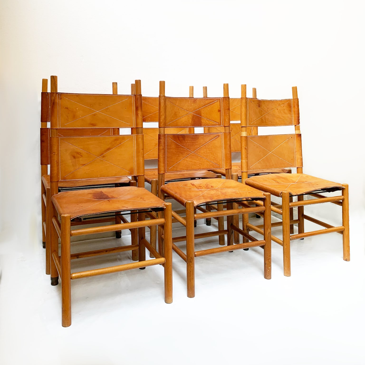 Carlo Scarpa per Bernini <br> Gruppo di 6 sedie mod. Kentucky