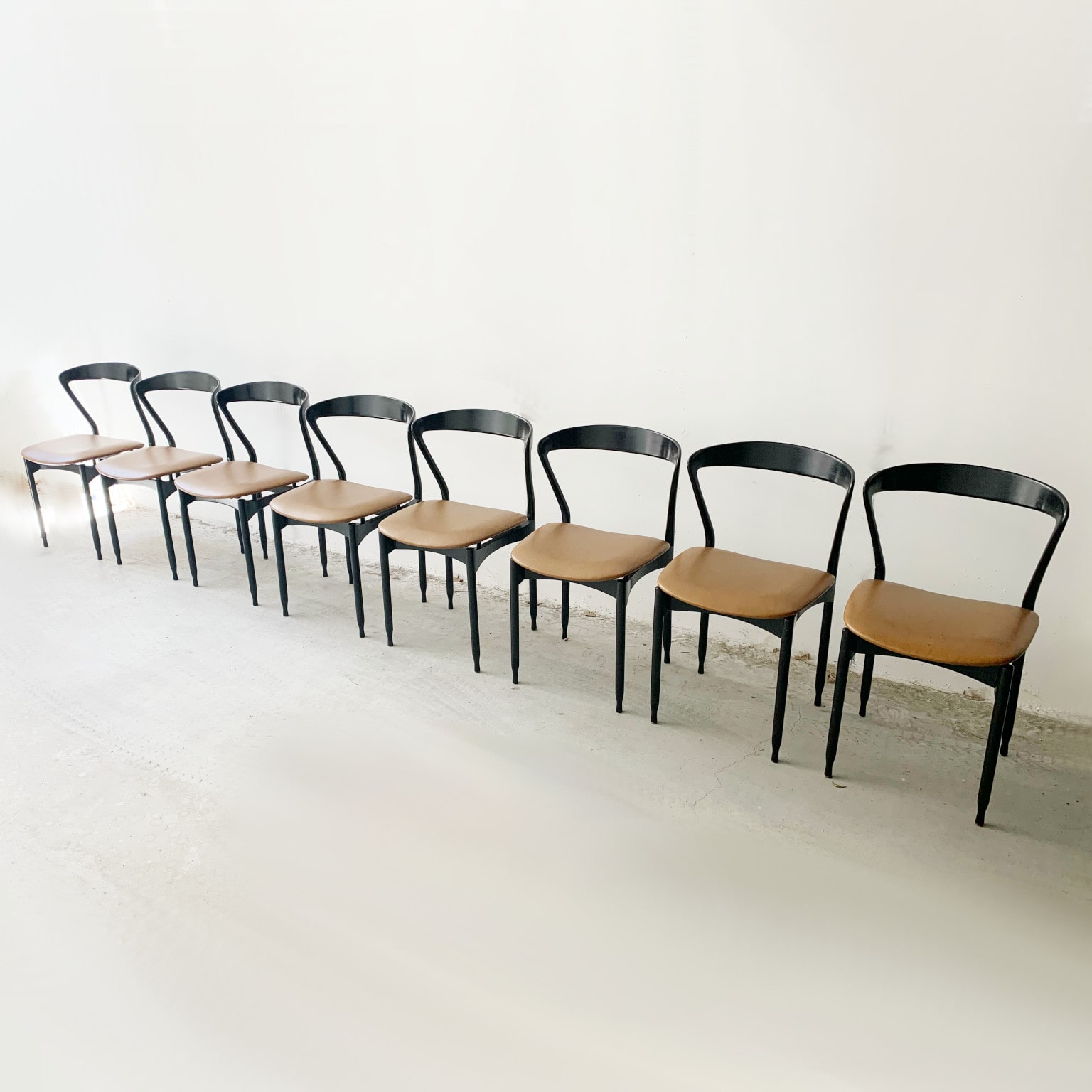 Gigi Radice <br> Gruppo di 8 sedie anni 50