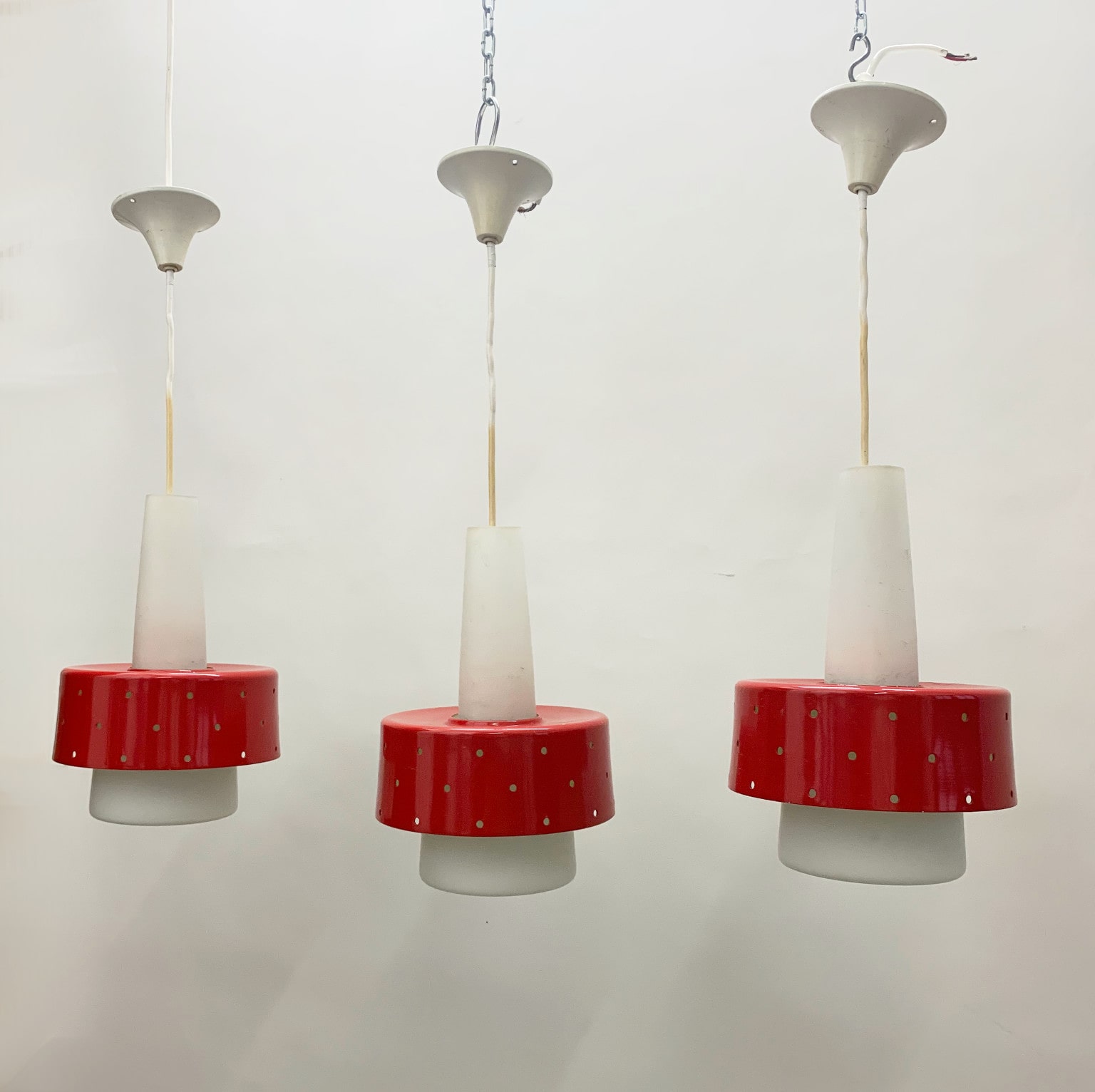 Ernest Igl attr. <br> Set di 3 lampade a sospensione anni 50 - immagine 2