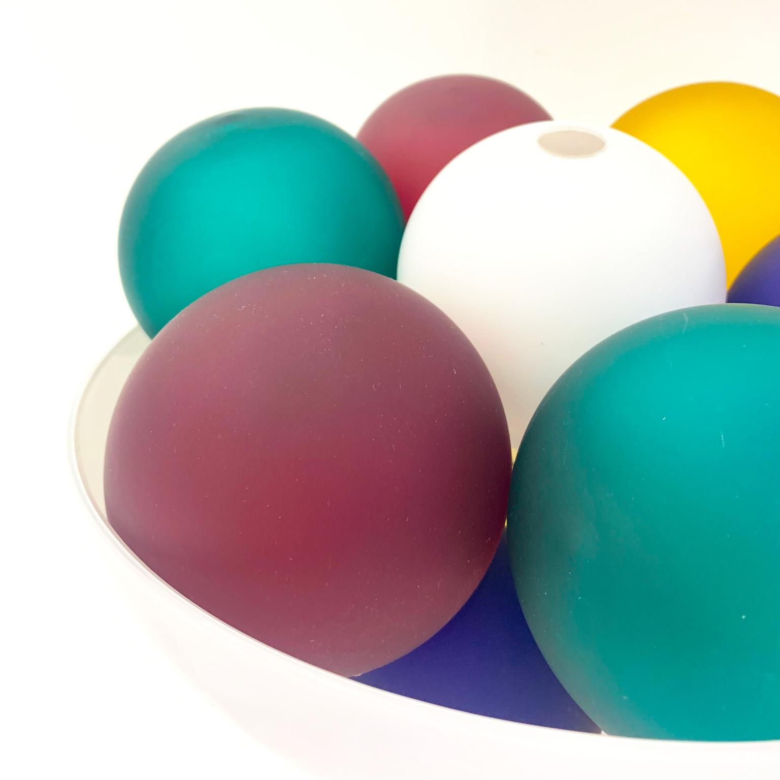 Lampada da appoggio in vetro con sfere colorate <br> Murano, anni 80 - immagine 4