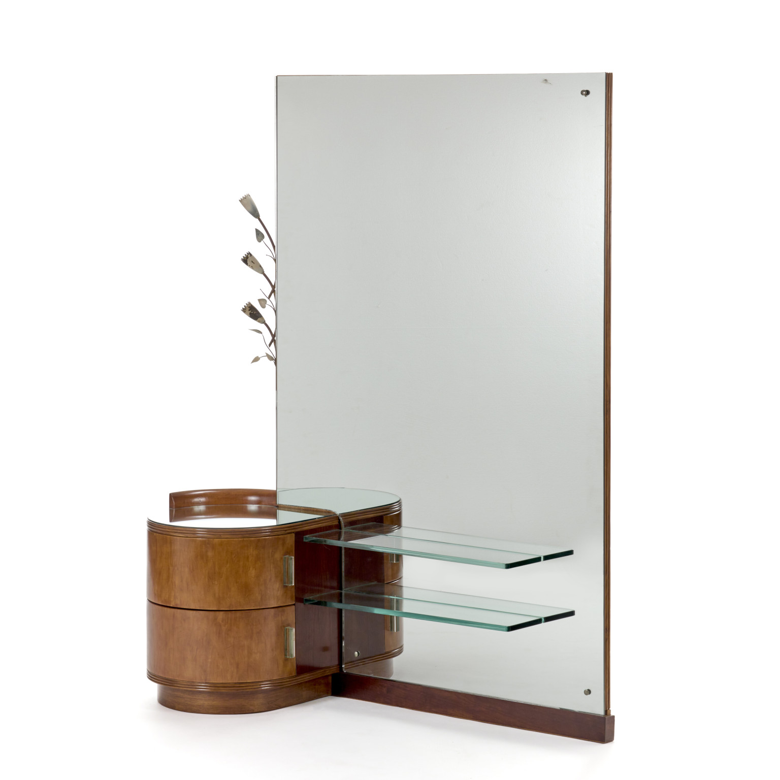 Osvaldo Borsani <br> Mobile toilette da muro con grande specchio anni 40