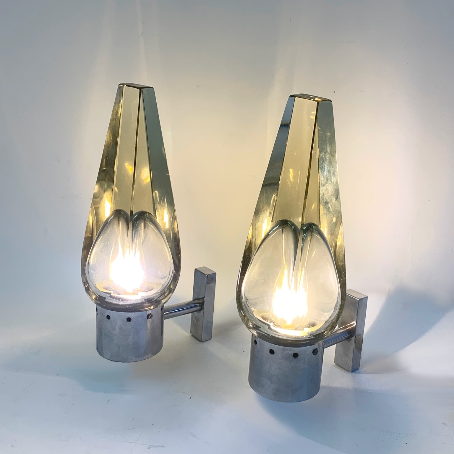 Flavio Poli per Seguso <br> Coppia di applique anni 60