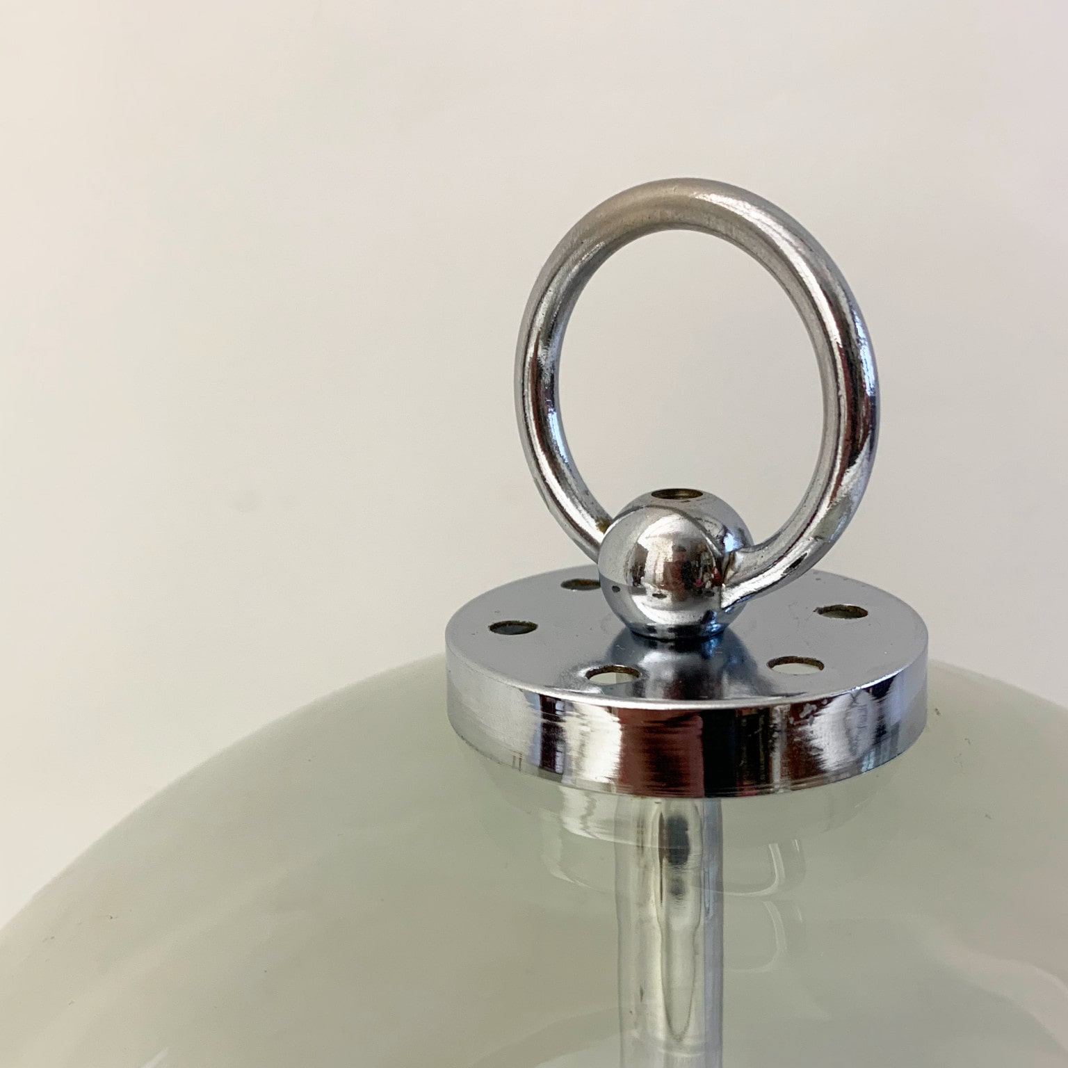 Lampada da tavolo in vetro e metallo cromato <br> Italia anni 70 - immagine 7