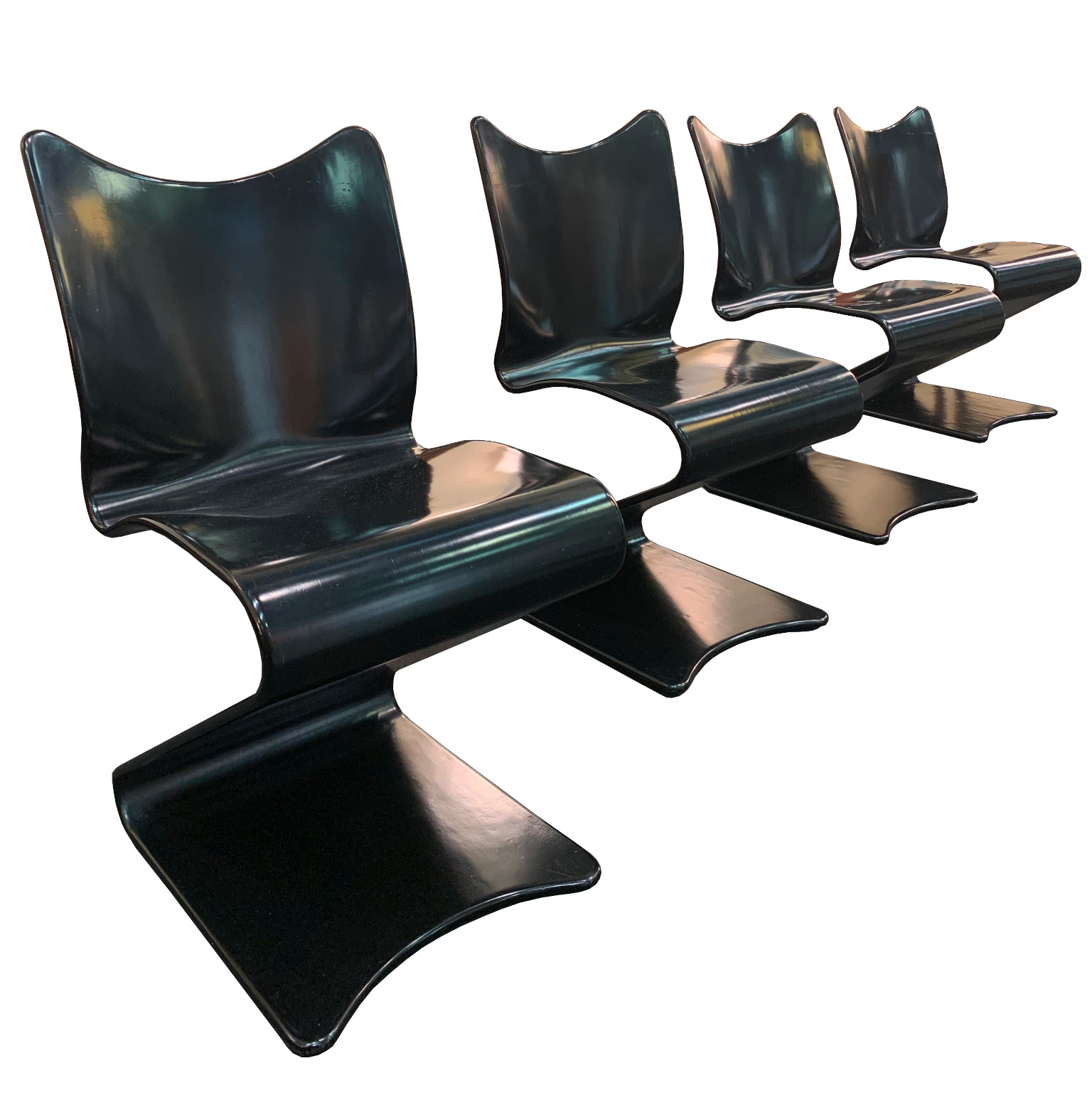 Verner Panton <br> Gruppo di 4 sedie mod. 275 S-chair, anni 60 - immagine 2