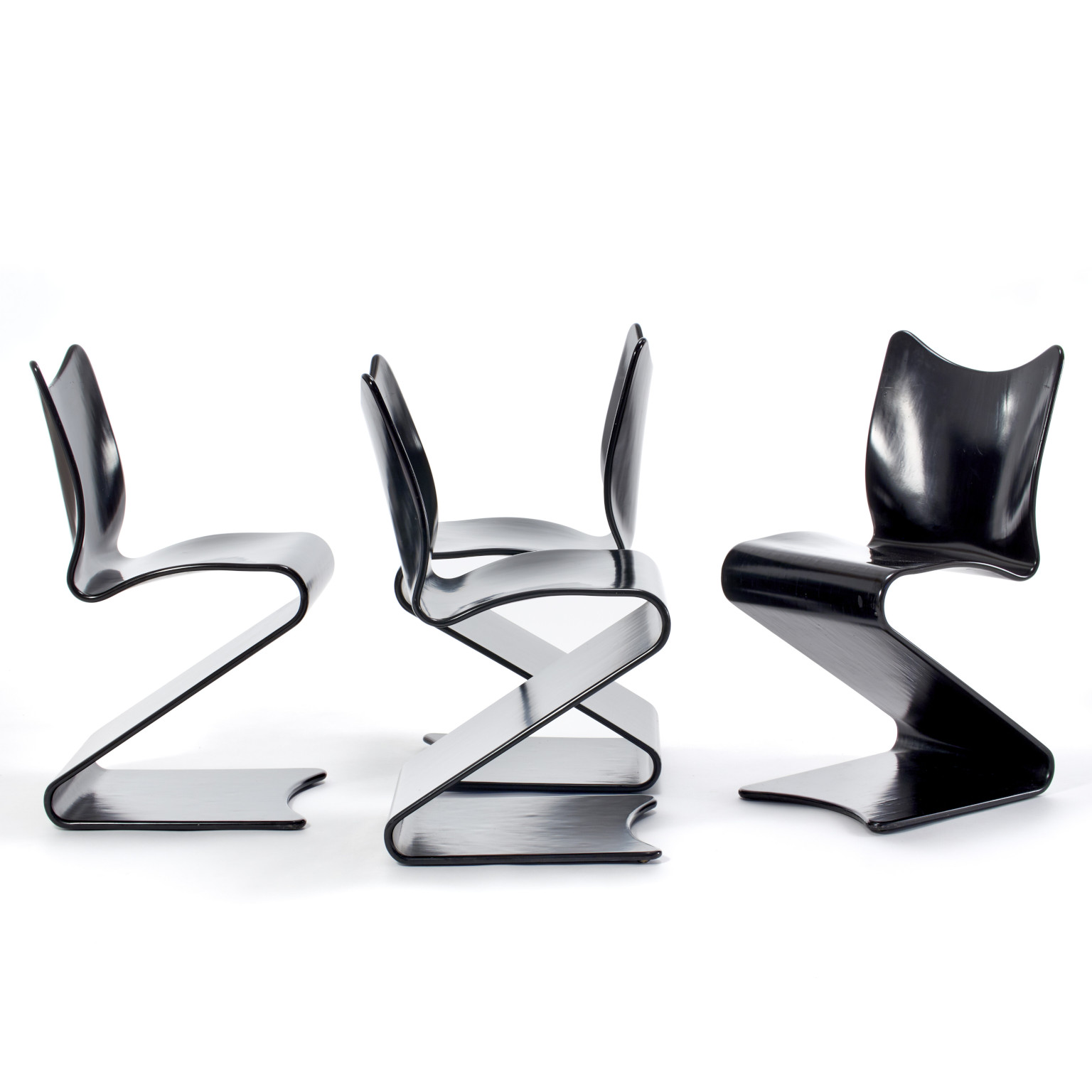 Verner Panton <br> Gruppo di 4 sedie mod. 275 S-chair, anni 60