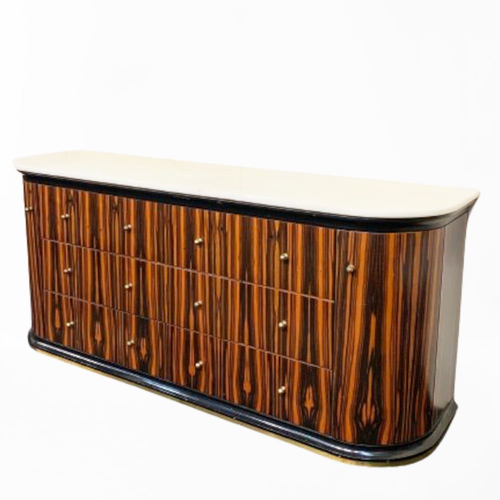 Luciano Frigerio <br> Cassettiera in ebano macassar anni 70 - immagine 2