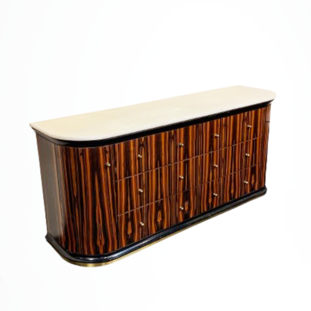 Luciano Frigerio <br> Cassettiera in ebano macassar anni 70 - immagine 3