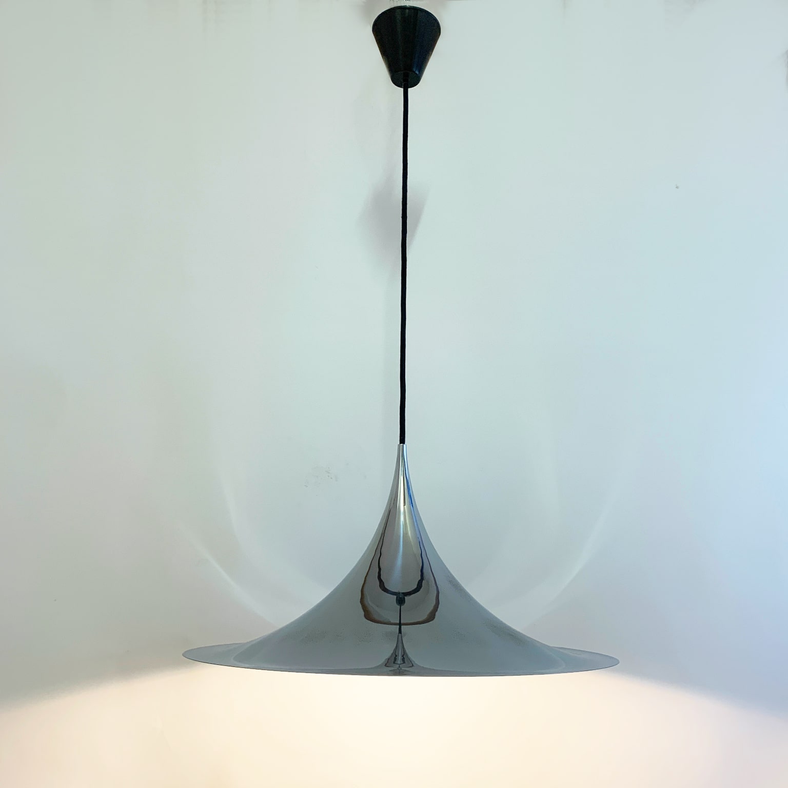 Bonderup & Thorup per Fog & Morup <br> Lampada a sospensione cromo, anni 70 - immagine 3