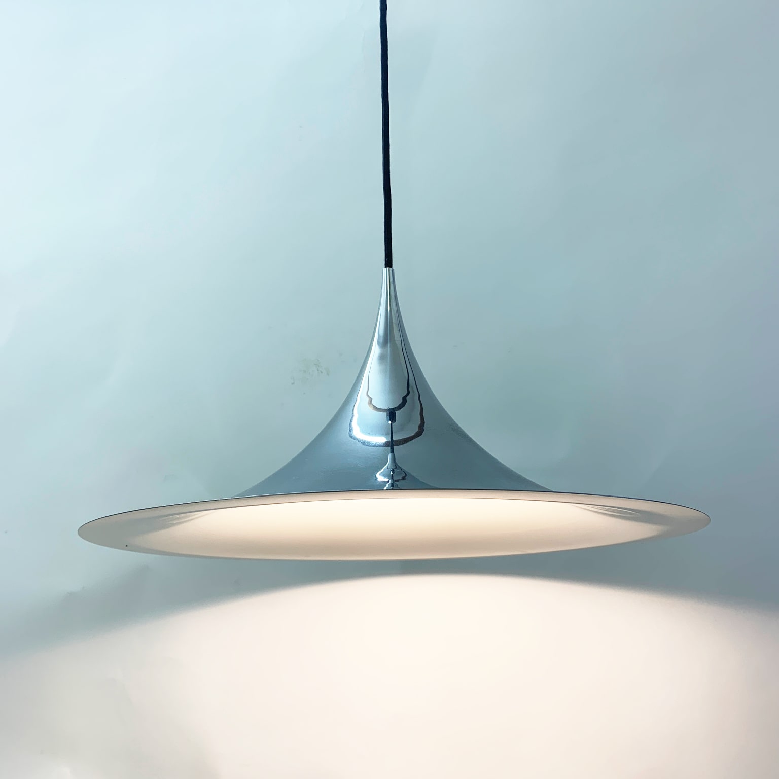 Bonderup & Thorup per Fog & Morup <br> Lampada a sospensione cromo, anni 70 - immagine 4
