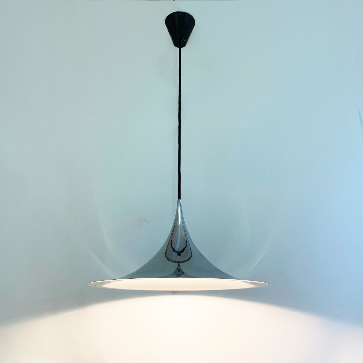 Bonderup & Thorup per Fog & Morup <br> Lampada a sospensione cromo, anni 70