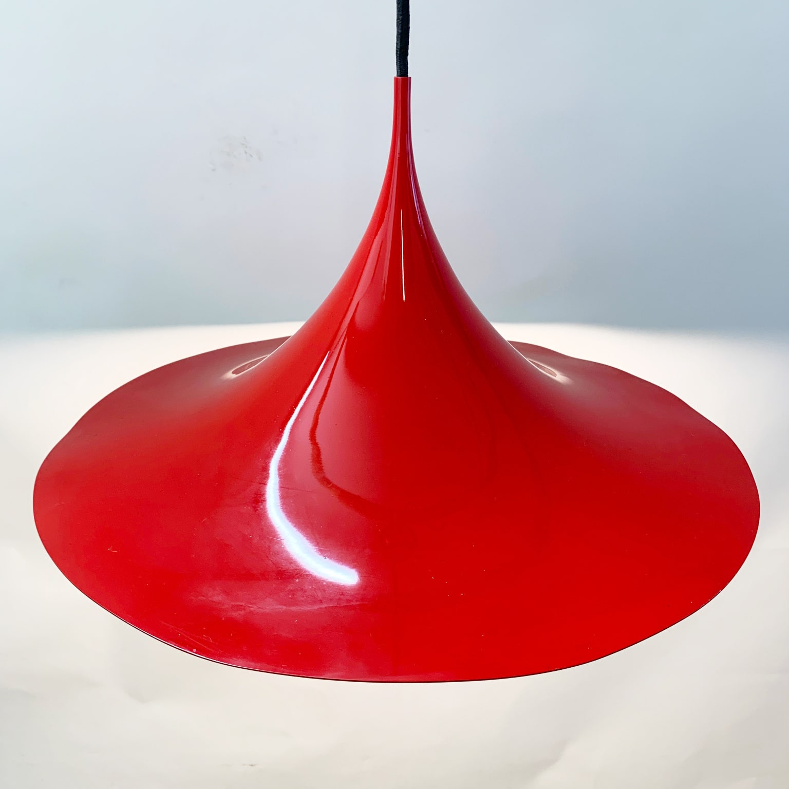 Bonderup & Thorup per Fog & Morup <br> Lampada a sospensione rossa, anni 70 - immagine 3