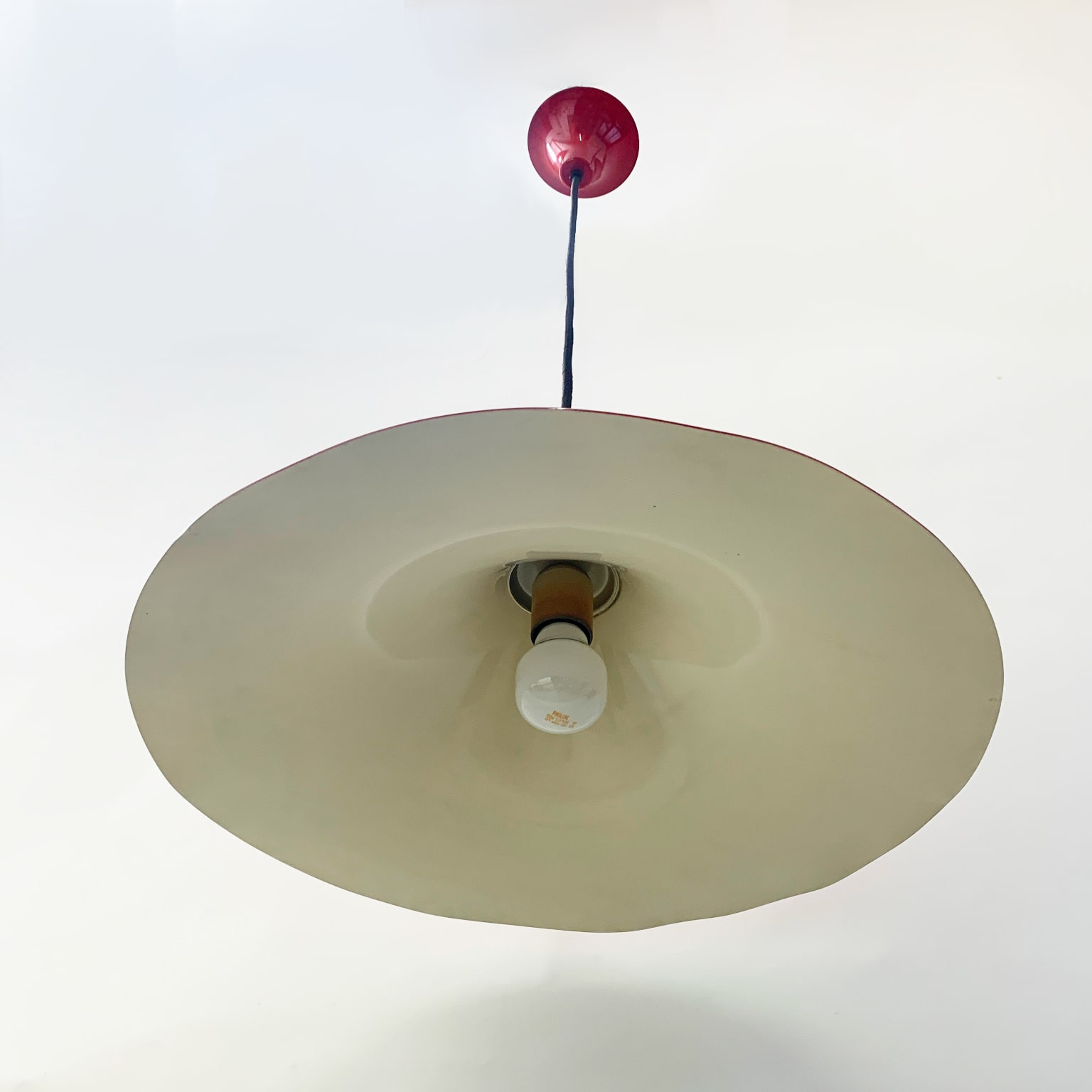 Bonderup & Thorup per Fog & Morup <br> Lampada a sospensione rossa, anni 70 - immagine 5
