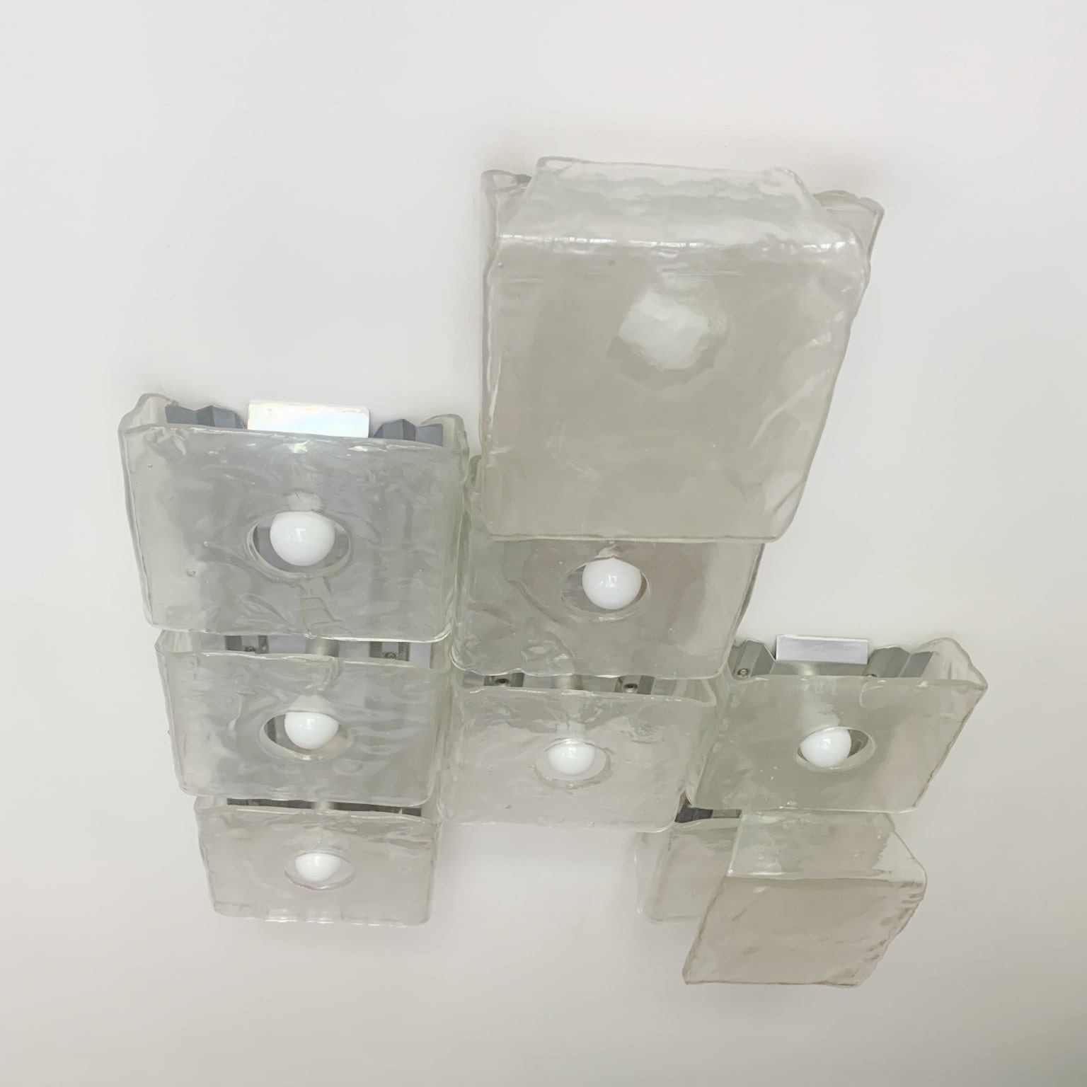 AV Mazzega <br> Lampade a plafone in vetro di Murano anni 70 - immagine 7