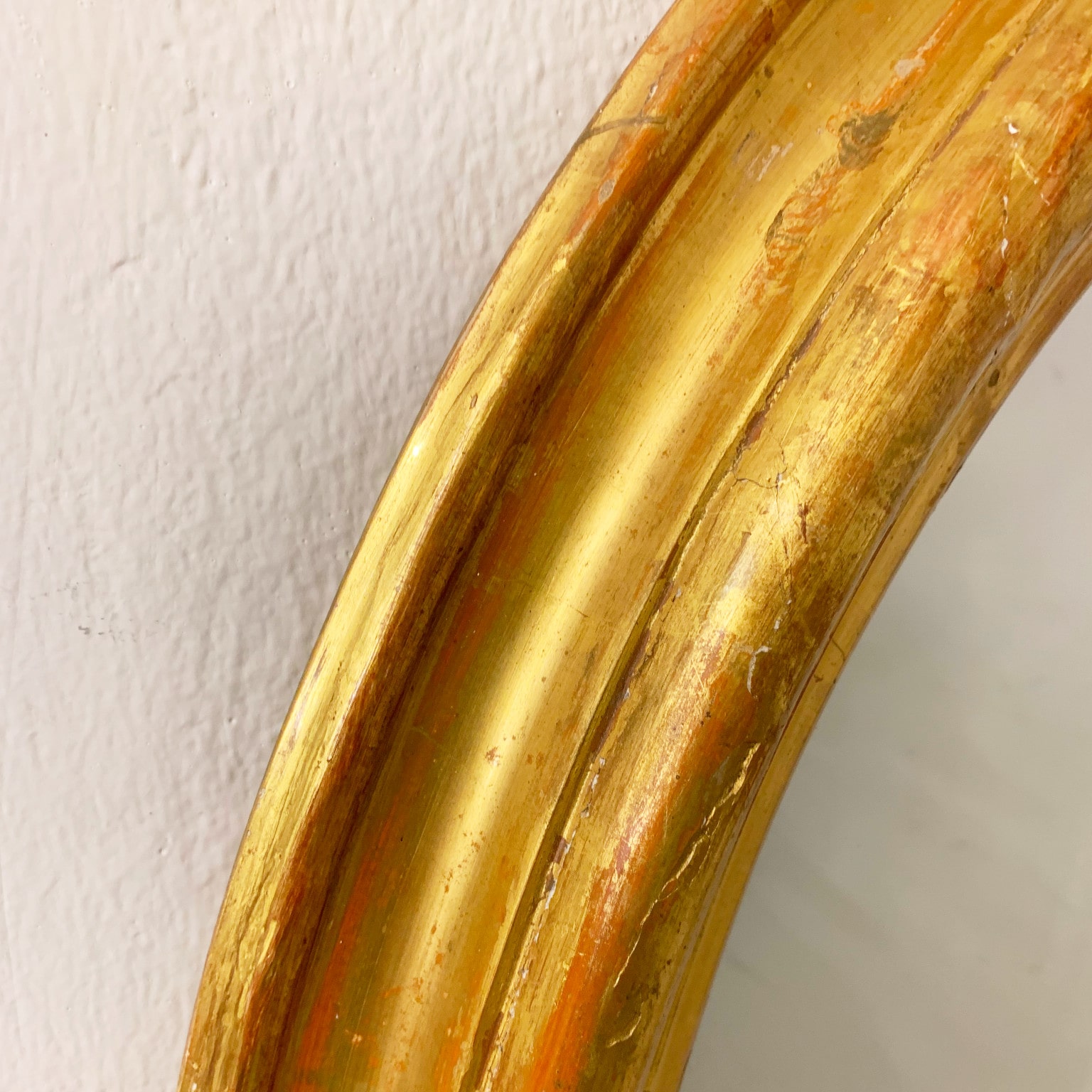 Specchiera ovale in legno dorato <br> Italia fine sec. XIX - immagine 4