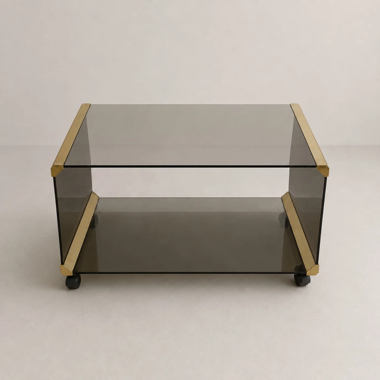 Pierangelo Gallotti per Gallotti & Radice <br> Carrello mod. George in vetro fumè, 1975 - immagine 3