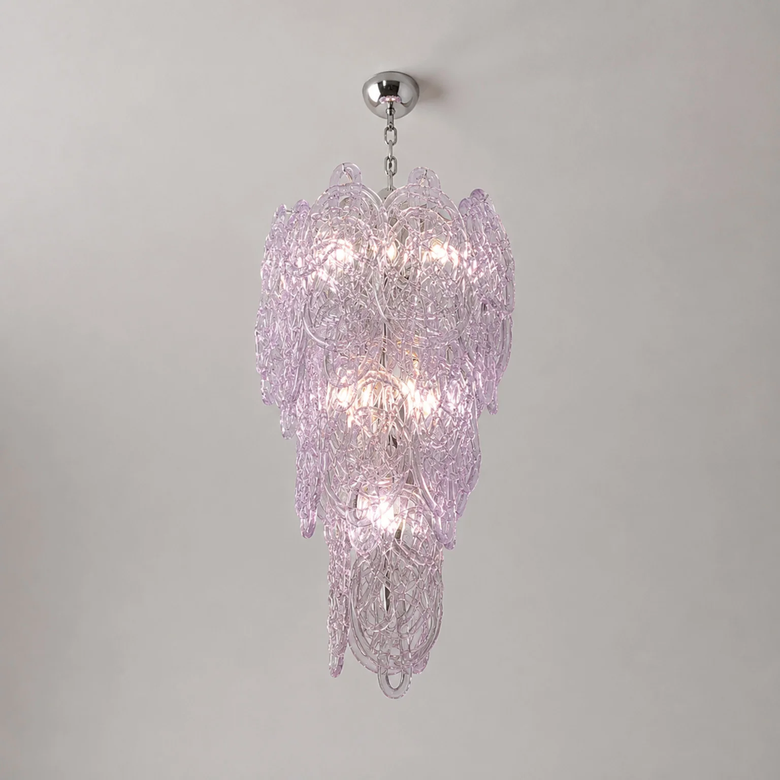 AV Mazzega <br> Lampada a sospensione in vetro mod. Ragnatela, anni 70 - immagine 3