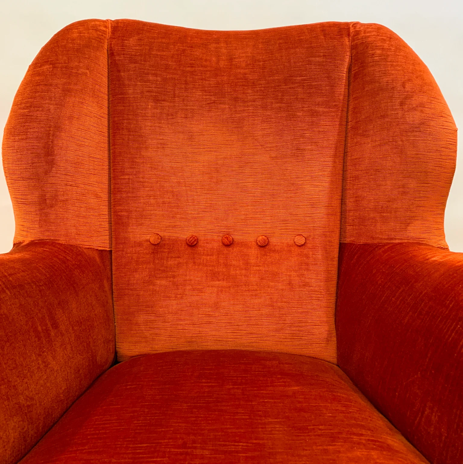 Poltrona in velluto rosso <br> Italia, anni 50 - immagine 13