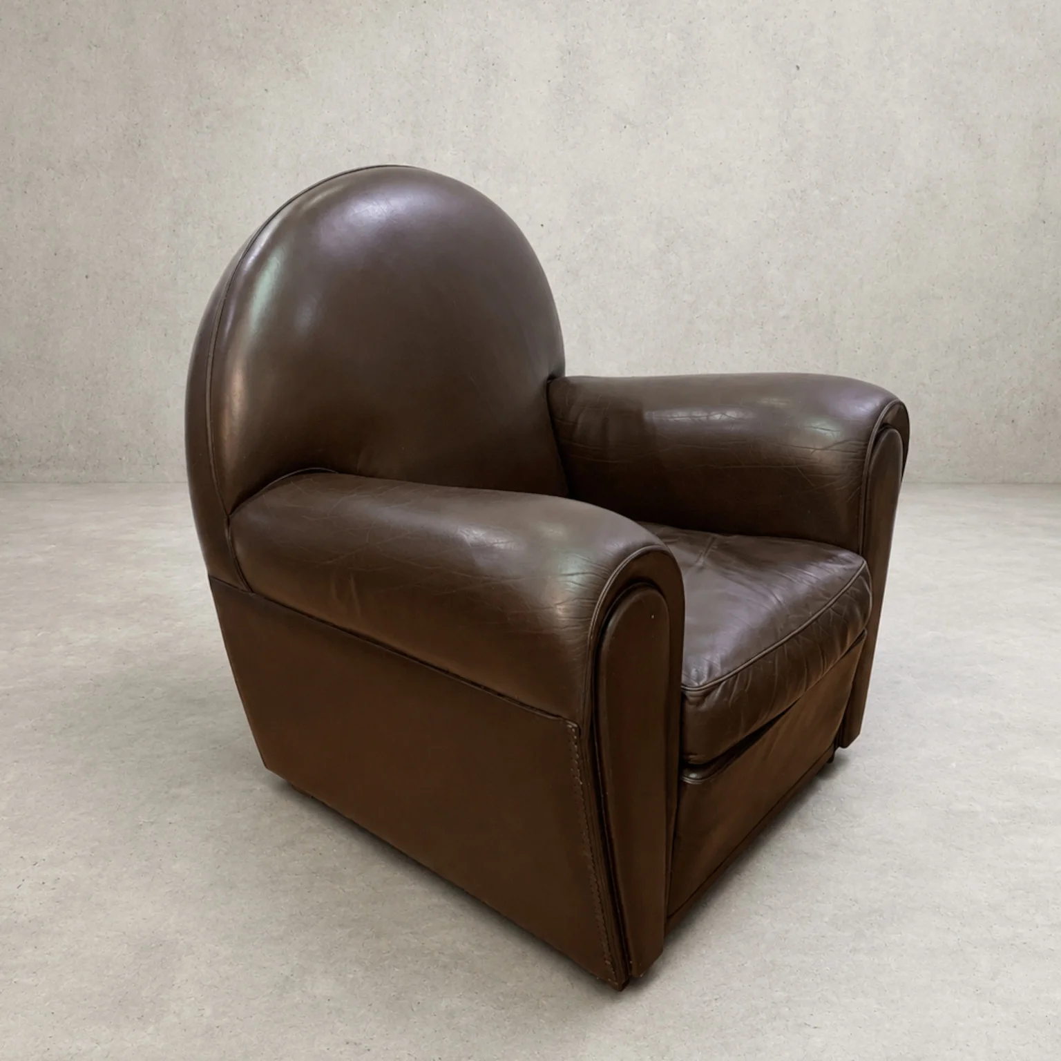 Poltrona mod. Vany Fair in pelle marrone <br> Poltrona Frau, anni 90 - immagine 2