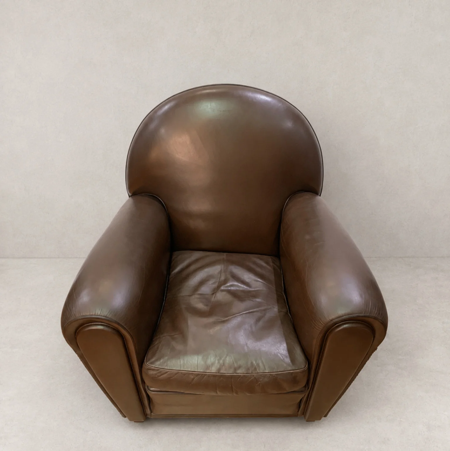 Poltrona mod. Vany Fair in pelle marrone <br> Poltrona Frau, anni 90 - immagine 6